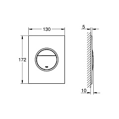 Панель смыва Grohe Nova Cosmopolitan для унитаза, размер S, матовый хром