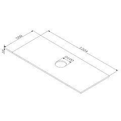 Столешница AM.PM Func под накладную раковину, для тумбы 120 см, цвет белый глянец