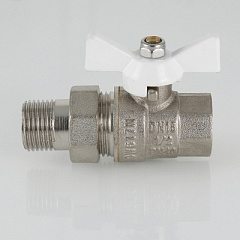 Кран шаровой VALTEC Base с полусгоном 1/2 ВН, белый, прямой