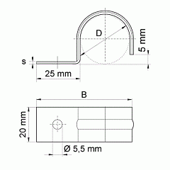 Напольный хомут Walraven BIS одинарный, 25 мм