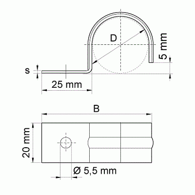 Напольный хомут Walraven BIS одинарный, 20 мм