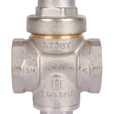 Редуктор давления Stout поршневой, без подключения манометра, PN 16, ВВ 3/4 дюйма