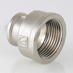 Муфта VALTEC переходная 1 1/2х1 дюйма ВР, никелированная латунь