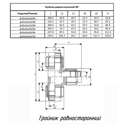 Тройник ПОЛИТЭК ТПК-АКВА 20