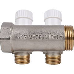 Коллектор Stout с регулировочными вентилями 1x1/2 с 2 отводами, SMB 6851 011202