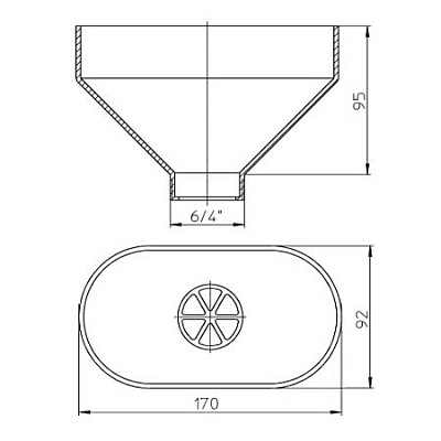 Капельная воронка HL для возможности приема воды с разрывом струи