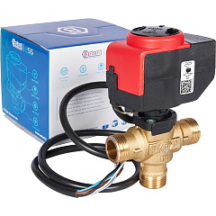 Зональный клапан Stout 3-ходовой, сервопривод 230V, с кабелем 1 м, НР 3/4, Kv 8 (SVM-0170-300020)