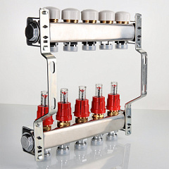 Блок коллекторный VALTEC с расход. 1х4 вых Евроконус 3/4