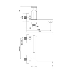 Смеситель для ванны/душа Cersanit WISLA, на стену