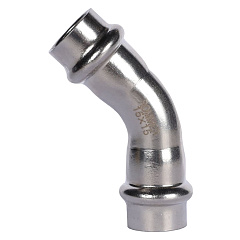 Угольник Rommer пресс 15, 45 градусов ВПр-ВПр, нержавеющая сталь