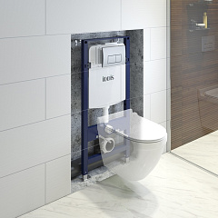 Комплект IDDIS 2 в 1: инсталляция и клавиша смыва, Optima Home, хром