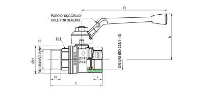 Кран шаровой RB (Rubinetterie Bresciane) UNI-SFER 1501 1 НВ рычаг