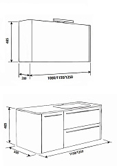 Зеркальный шкаф AM.PM Awe M15MCX1251GH 125 см, королевский серый (уценка)