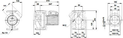 Циркуляционный насос Grundfos UPS 40- 60/2 F (1x230В)