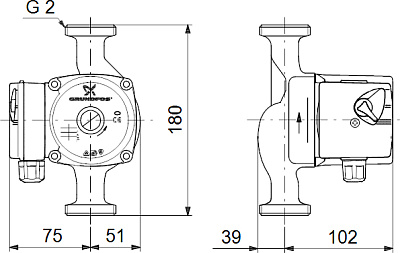 Циркуляционный насос Grundfos UPS 32-40 180