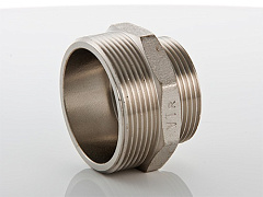 Ниппель VALTEC переходной 3/8 х 1/4 наружная резьба, никелированная латунь