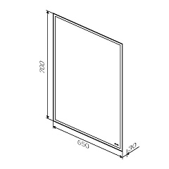 Зеркало настенное AM.PM Gem с LED-подсветкой по периметру, 65 см