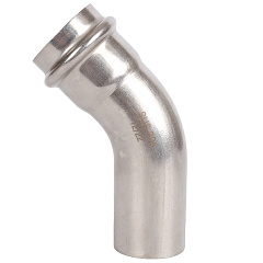 Угольник Rommer пресс 42 однораструбный, 45 градусов ВПр-НПр, нержавеющая сталь