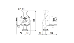 Циркуляционный насос Grundfos UPS 20-60 130