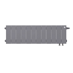 Биметаллический секционный радиатор отопления Royal Thermo PianoForte Silver Satin 200 / 12 секций нижнее правое подключение