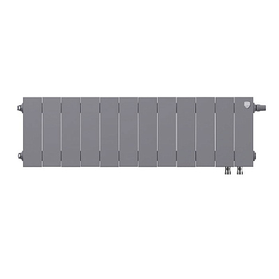 Биметаллический секционный радиатор отопления Royal Thermo PianoForte Silver Satin 200 / 12 секций нижнее правое подключение