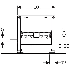 Система инсталляции Geberit Duofix для душевых систем, высота стяжки для напольного стока 90–200 мм