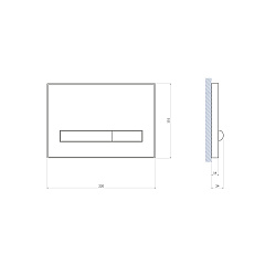 Кнопка смыва Cersanit PILOT, стекло, черный глянцевый, универсальная