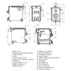 Твердотопливный напольный котел отопления Теплодар КУППЕР ПРАКТИК-16 В 16кВт