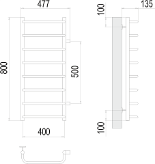 Полотенцесушитель водяной Terminus Стандарт П8 400х800 бп500