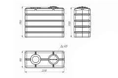 Емкость ЭкоПром K 3000 литров в обрешетке