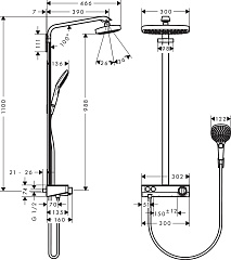Душевая колонна Hansgrohe Raindance Select Showerpipe E 300 2jet 27126000