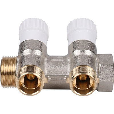 Коллектор Stout с регулировочными вентилями 3/4x1/2 с 2 отводами, SMB 6851 341202