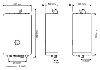 Электрический котёл отопления одноконтурный настенный Bosch Tronic Heat 3500 9 RU