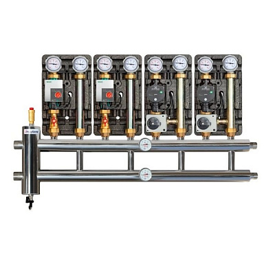 Распределительный коллектор с гидрострелкой ПроксиТерм GSK 32-4.1 85 кВт, 4+1 контур