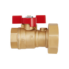 Кран шаровой с накидной гайкой HOOBS , 1 вр. Х 1 1/2 нак. гайка, с прокладкой