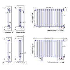 Стальной трубчатый радиатор отопления КЗТО Гармония А40 1, однотрубный, 500 11 секций, нижнее левое, цвет - RAL9016