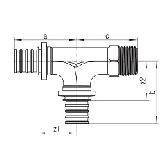 Тройник Rehau RAUTITAN RX с наружной резьбой 20-20-R 1/2