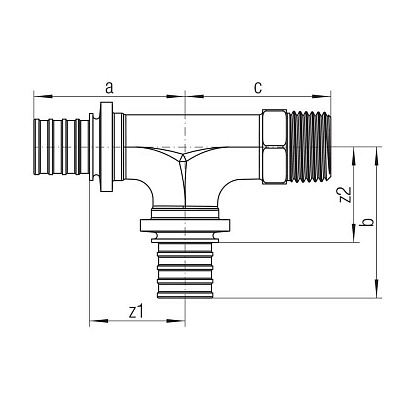 Тройник Rehau RAUTITAN RX с наружной резьбой 20-20-R 1/2