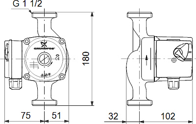 Циркуляционный насос Grundfos UPS 25-40 180