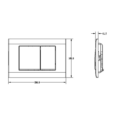 Комплект инсталляции РЕХАУ NOVAFLOW с панелью смыва NOVA QUAD 001 прямоугольные клавиши, пластик, белый, глянцевый (19101021001)