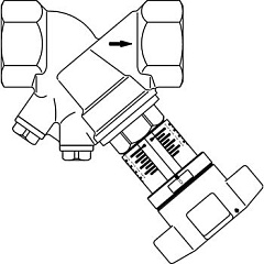 Регулирующий вентиль Oventrop Hydrocontrol VTR, ВР-ВР, DN 15, PN 16, с заглушками