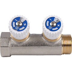 Коллектор Stout с регулировочными вентилями 3/4x1/2 с 2 отводами, SMB 6851 341202