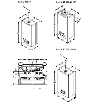 Настенный газовый одноконтурный котел отопления Protherm Пантера 25 KTO