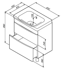 База под раковину AM.PM Like M80FSX0652WG напольная, 65 см, белый