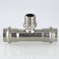 Тройник VALTEC из нержавеющей стали, наружная резьба 54 x 1