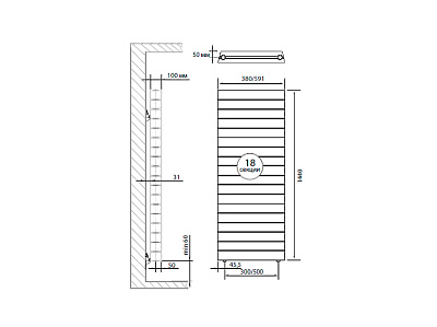 Биметаллический секционный радиатор отопления Royal Thermo PianoForte Tower Bianco Traffico 500 / 18 секций