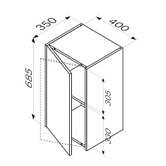 Шкаф AM.PM Func с полками 40 см (высота 700мм), цвет белый глянец