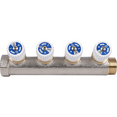 Коллектор Stout с регулировочными вентилями 3/4x1/2 с 4 отводами, SMB 6851 341204