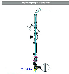 Крестовина VALTEC двухплоскостная 1/2 наружная резьба, никелированная латунь