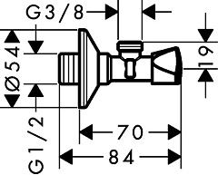 Угловой вентиль Hansgrohe E 13902000
